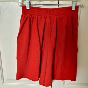 Vintage ladies elastic waist jersey short in gorgeous burnt orange color Y2K